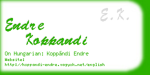 endre koppandi business card